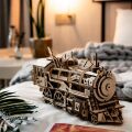 RoboTime Mechanisches 3D-Puzzle aus Holz Dampflokomotive